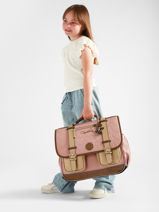 Cartable Enfant 3 Compartiments Cameleon Marron vintage fantasy CA41-vue-porte