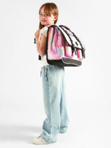 Cartable Enfant 3 Compartiments Cameleon Rose vintage fantasy CA41-vue-porte