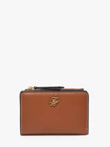 Portefeuille Cuir Tommy hilfiger Marron th script AW18490