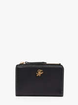 Portefeuille Cuir Tommy hilfiger Noir th script AW18490