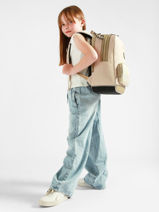 Sac � Dos 2 Compartiments Cameleon Beige vintage fantasy SO40-vue-porte
