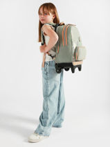 Rugzak Op Wieltjes 2 Compartimenten Vintage Fantasy Cameleon Groen vintage fantasy SR40-vue-porte