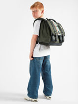 Boekentas 3 Compartimenten Cameleon Groen vintage urban CA41-vue-porte