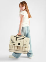 Cartable 3 Compartiments Cameleon Beige vintage north CA41-vue-porte