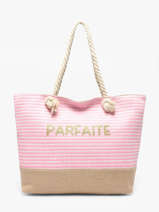 Sac Port� �paule Plage Polyester Gerard pasquier Rose plage P26095