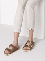 Mules Arizona Big Buckle Birkenstock Marron women 1011073-vue-porte