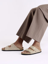 Mules Arizona En Cuir Birkenstock Beige women 1029260-vue-porte