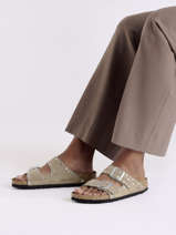 Mules Arizona Rivet En Cuir Birkenstock Marron women 1029390