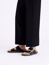 Mules Arizona Droplet En Cuir Birkenstock Noir women 1029353-vue-porte