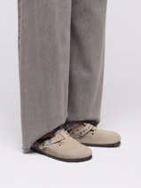 Mules Boston Rivet En Cuir Birkenstock Beige women 1030418
