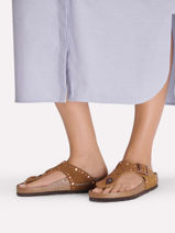 Mules En Cuir Birkenstock Marron women 1031733-vue-porte