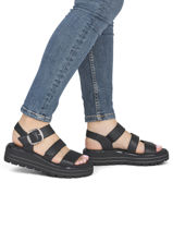 Sandales En Cuir Remonte Noir women - D3N50-00-vue-porte
