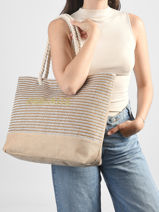 Sac Port� �paule Plage Polyester Gerard pasquier Marron plage P26095-vue-porte