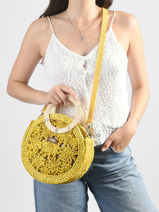 Sac Bandouli�re Mediterranee Papier Les tropeziennes Jaune mediterranee TZ03-vue-porte