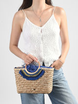 Sac Bandouli�re Monaco Paille Les tropeziennes Beige monaco TZ01-vue-porte