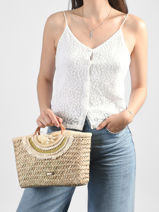 Sac Bandouli�re Monaco Paille Les tropeziennes Beige monaco TZ01-vue-porte