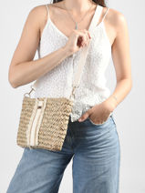 Cross Body Tas Monaco Stro Les tropeziennes Beige monaco TZ02-vue-porte