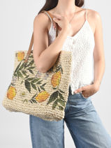 Sac Port� �paule Navagio Papier Les tropeziennes Beige navagio TZ01-vue-porte