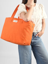 Le Sac Port� �paule A4 C�lestins Coton Recycl� Rivedroite Orange timeless CELESTIM-vue-porte