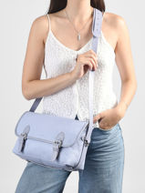Sac Loulou Lavande Cuir Paul marius Bleu lavande LOULOLAV-vue-porte