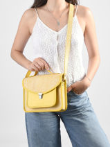Cross Body Tas Melle George Citronade Leder Paul marius Geel citronade GEORGCIT-vue-porte