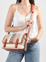 Sac Bandouli�re Loulou Leder En Raffia Paul marius Multicolore raphia LOULORAP-vue-porte