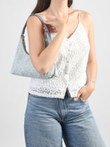 Sac Port� �paule Emblem Denim Coton Calvin klein jeans Bleu emblem denim 4F3431G-vue-porte