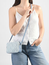 Sac Bandouli�re Emblem Denim Coton Calvin klein jeans Bleu emblem denim 4F3430G-vue-porte
