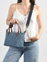 Cross Body Tas Popette Katoen Tommy hilfiger Blauw popette AW18612-vue-porte