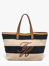 Sac Port� �paule Th Nautical Coton Tommy hilfiger Bleu th nautical AW18816