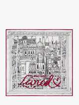 Zijden Sjaal 90x90 Paris Lancel Wit 150 ans A14138