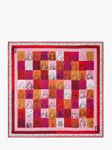 Zijden Sjaal 90x90 Premier Flirt Print Lancel Rood 150 ans A14215