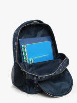 Sac � Dos 2 Compartiments Milky kiss Bleu dazzling dots 1454-vue-porte