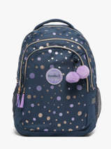 Rugzak 2 Compartimenten Milky kiss Blauw dazzling dots 1454