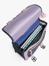 Sac A Dos � Roulettes 2 Compartiments Milky kiss Violet blossoming beauty 1472-vue-porte