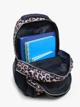 Sac � Dos 2 Compartiments Milky kiss Beige leopard luxe 1361-vue-porte