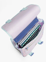 Boekentas Op Wieltjes 2 Compartimenten Lilo & stitch Violet spring smiles 1729-vue-porte