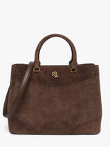 Sac Port� Main Dryden Cuir Lauren ralph lauren Marron dryden 31P15645