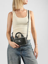 Cross Body Tas Contrast Calvin klein jeans Zwart contrast 4F1257G-vue-porte