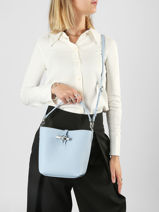 Longchamp Le roseau Sac port� travers Bleu-vue-porte
