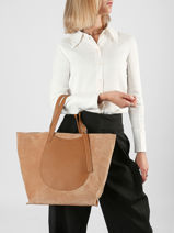 Longchamp Complice softy Besace Marron-vue-porte