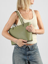 Sac Port� �paule Medium Karly Cuir Lauren ralph lauren Vert karly 31924351-vue-porte
