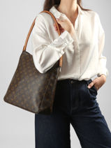 Sac Port� �paule Second Life Louis vuitton Marron second life LM1021-vue-porte