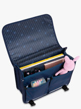 Cartable 2 Compartiments Cabaia Bleu school M-vue-porte