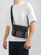Cross Body Tas Calvin klein jeans Zwart mixed emblem 4D3451G-vue-porte