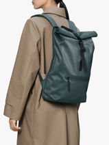 Rolltop Rucksack - Sac � Dos 1 Compartiment + Pc 14" Rains Bleu city 13320-vue-porte