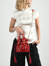 Sac Bandouli�re 150 Ans Lancel Rouge 150 ans A14110-vue-porte