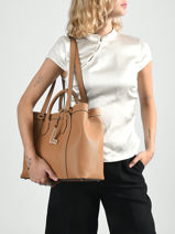 Sac Port� �paule Belleville Cuir Lancel Marron belleville A14269-vue-porte