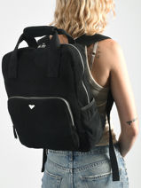 Sac � Dos 1 Compartiment Roxy Noir back to school RJBP4993-vue-porte