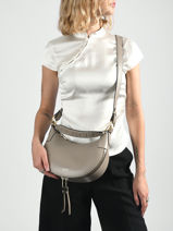 Sac Bandouli�re Origami Cuir Lancel Gris origami A13313-vue-porte